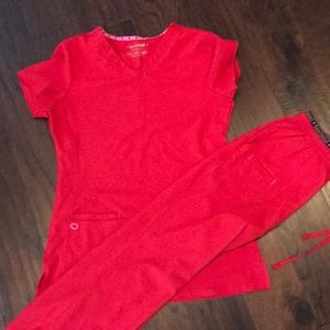Heartsoul red scrub set size XS/XS Tall